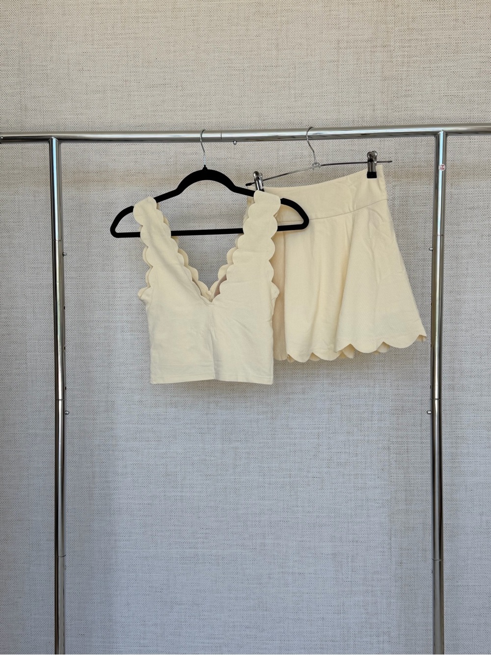 Marysia Swim Cream Scalloped Knit Skirt & Crop Set - Picture 2 of 5